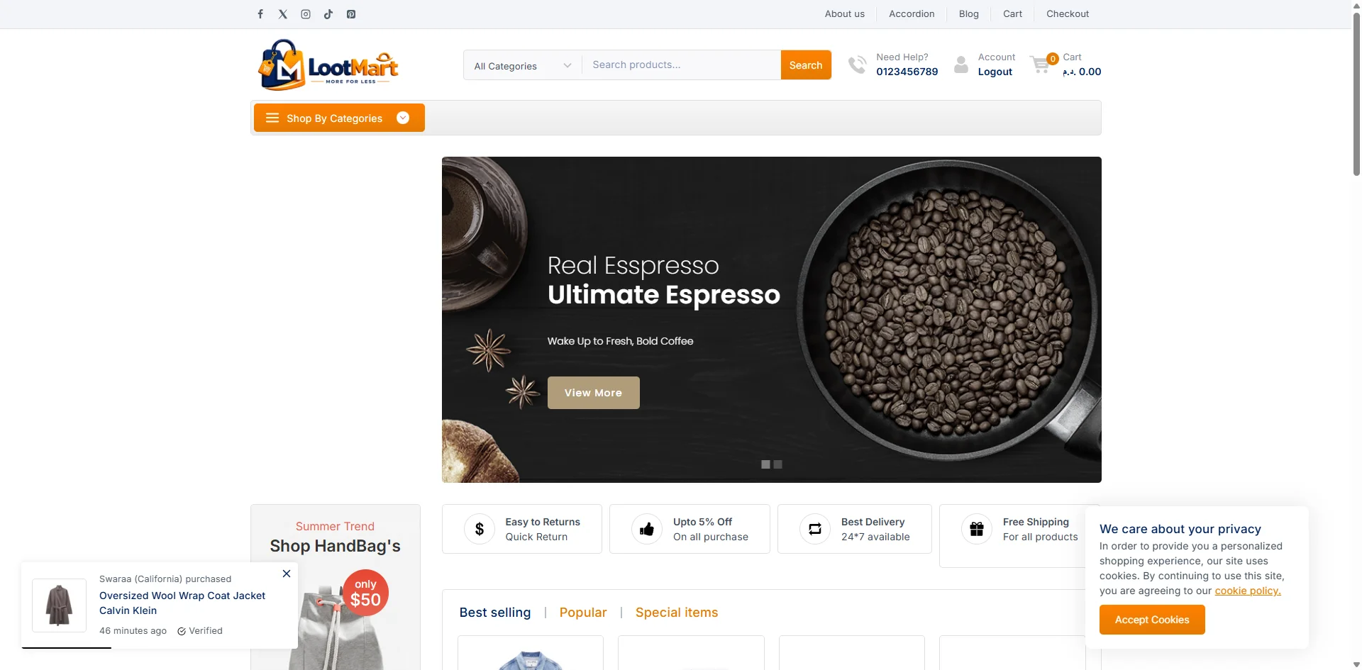 Loot Mart — Développement E-commerce + Social Media — Orlin Agence Marketing Maroc