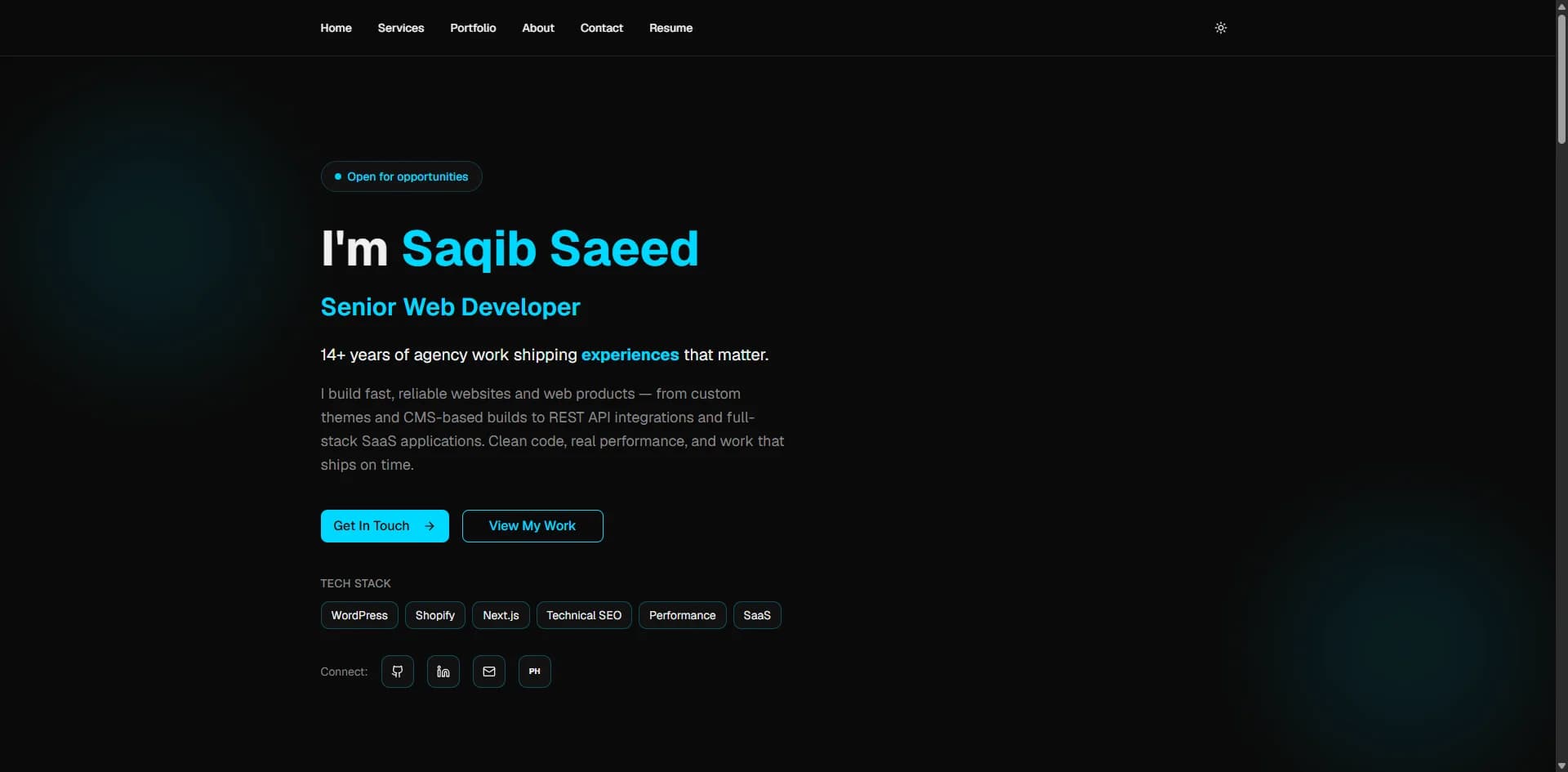 Saqib Saeed — Conception Web & Identité Digitale — Orlin Agence Marketing Maroc
